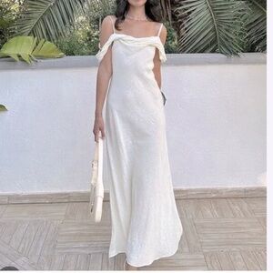 Zara off shoulder white linen dress XL